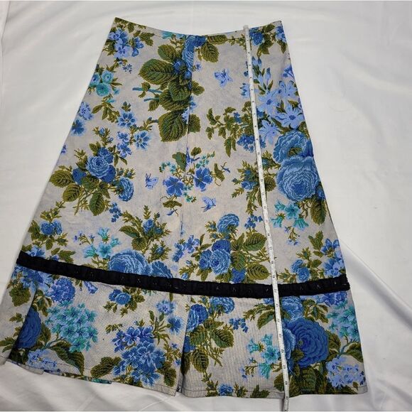 ABANDON SHIP‎ skirt textured tapestry floral rose midi XS - Picture 12 of 12